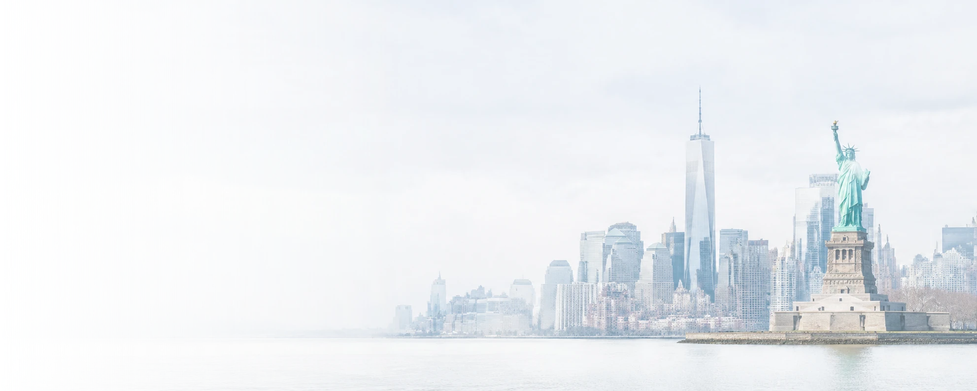 Book a consultation with Celiksoy Immigration Lawyers, New York skyline with the Statue of Liberty and One World Trade Center