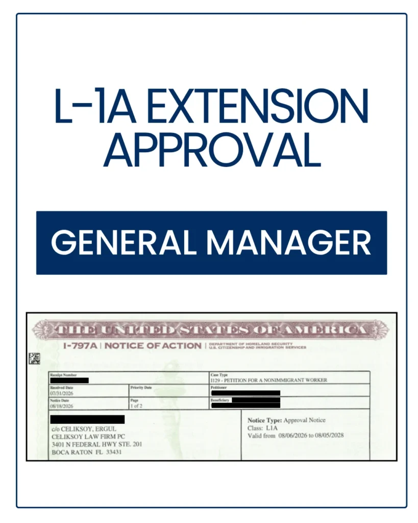 L-1A approval notice with personal details redacted
