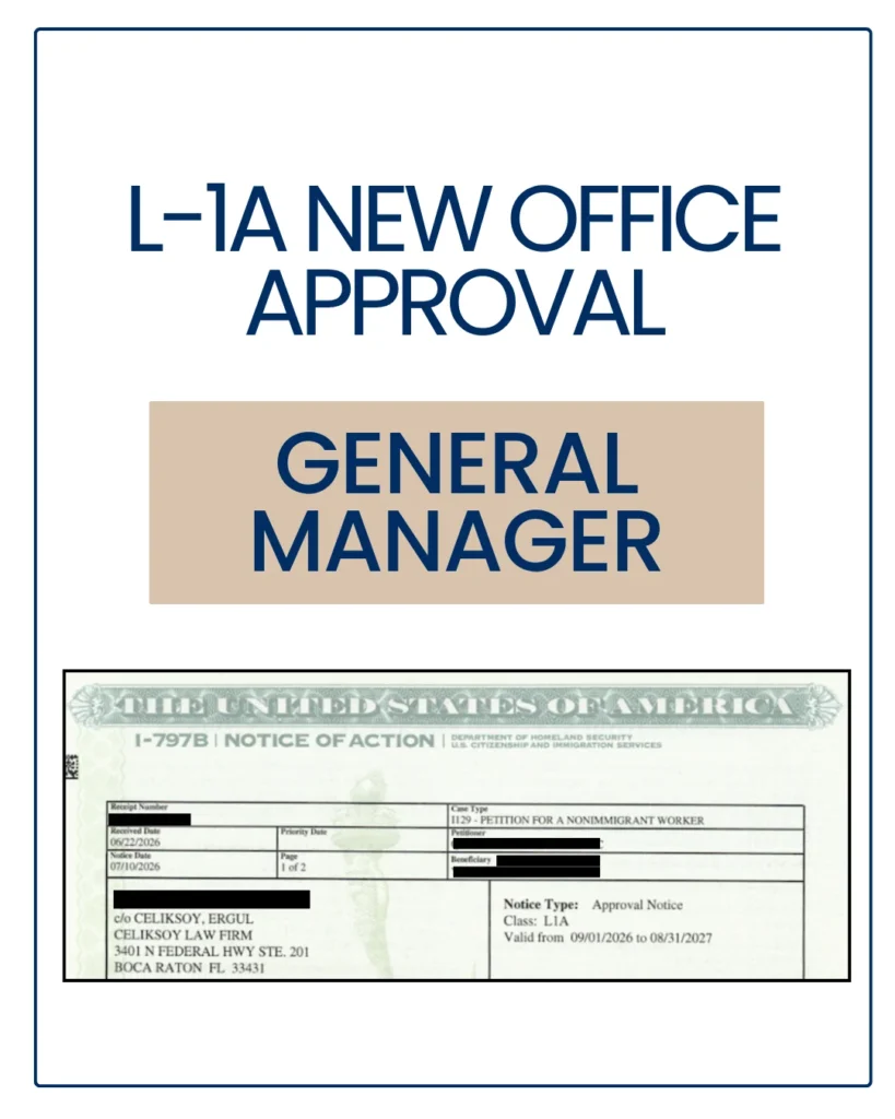 L-1A approval notice with personal details redacted