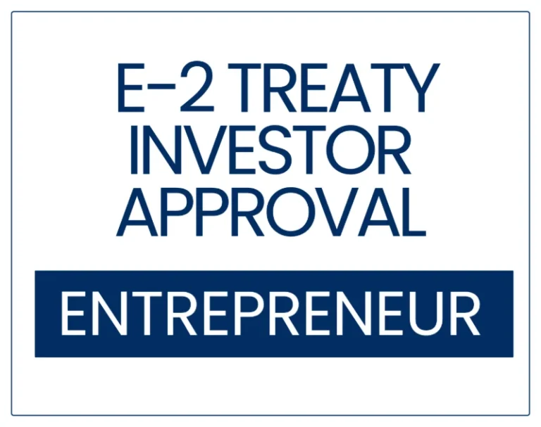 E-2 approval card for a Florida car rental business owner