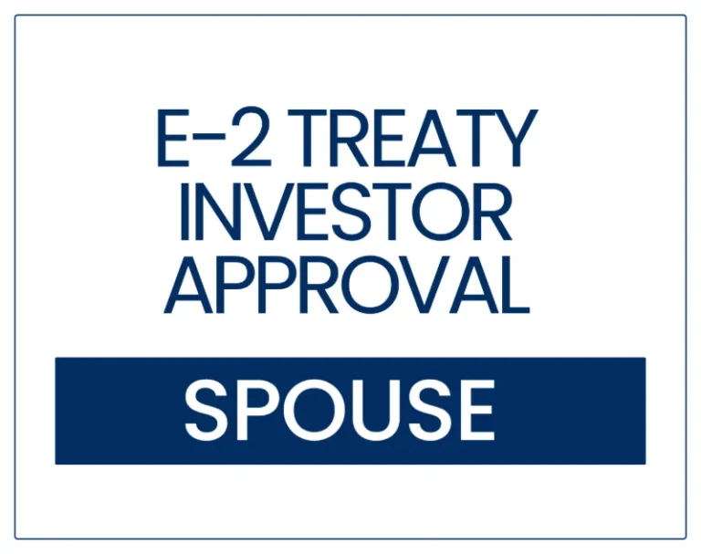 E-2 dependent status approval card for the spouse and child of an Illinois vehicle rental investor